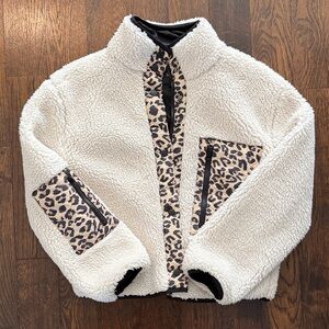 Rails White and Leopard Print Jacket